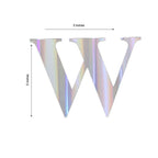 4 Pack 5" Iridescent Alphabet Stickers Banner, Customizable Stick on Letters - W