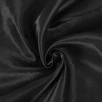 Satin Rectangular 90"x132" Tablecloth Black - Seamless Stylish Table Cover for Weddings and Parties
