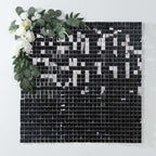 Shiny Black Square Sequin Shimmer Wall Party Photo Backdrop, 24sq.ft Active Spangle Wall Art DÃ©cor Panels - 24 Panels - Bell Racket Store