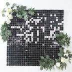 Shiny Black Square Sequin Shimmer Wall Party Photo Backdrop, 24sq.ft Active Spangle Wall Art DÃ©cor Panels - 24 Panels - Bell Racket Store