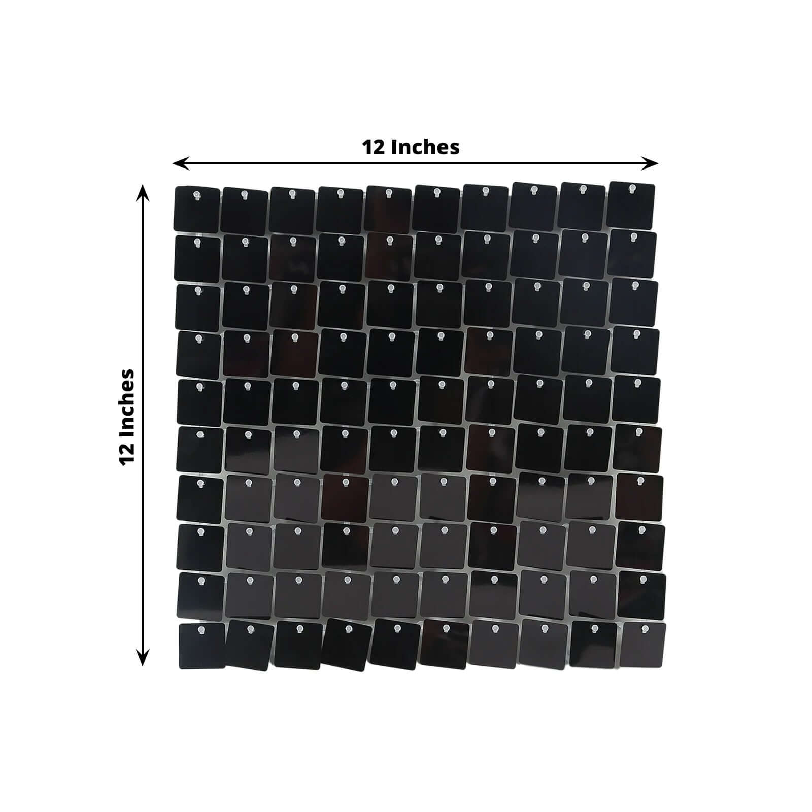 Shiny Black Square Sequin Shimmer Wall Party Photo Backdrop, 24sq.ft Active Spangle Wall Art DÃ©cor Panels - 24 Panels - Bell Racket Store