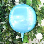 2 Pack 14" 4D Metallic Blue Sphere Mylar Foil Helium or Air Balloons