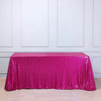 Sequin 90"x132" Rectangle Tablecloth Fuchsia - Seamless Sparkly Table Cover