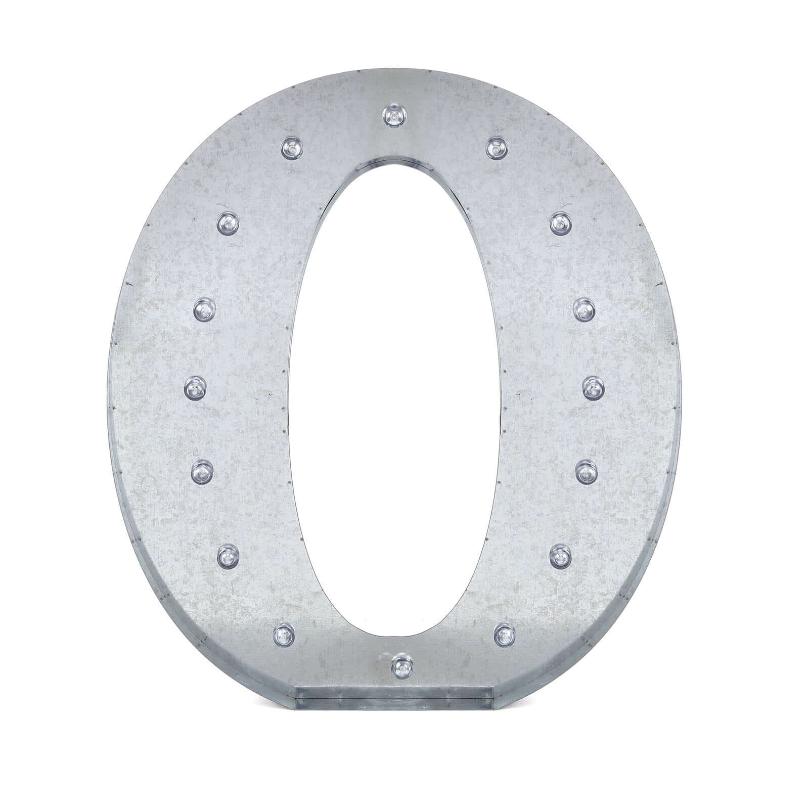 20" Vintage Galvanized Metal Marquee Letter Lights Cordless With 16 Warm White LED