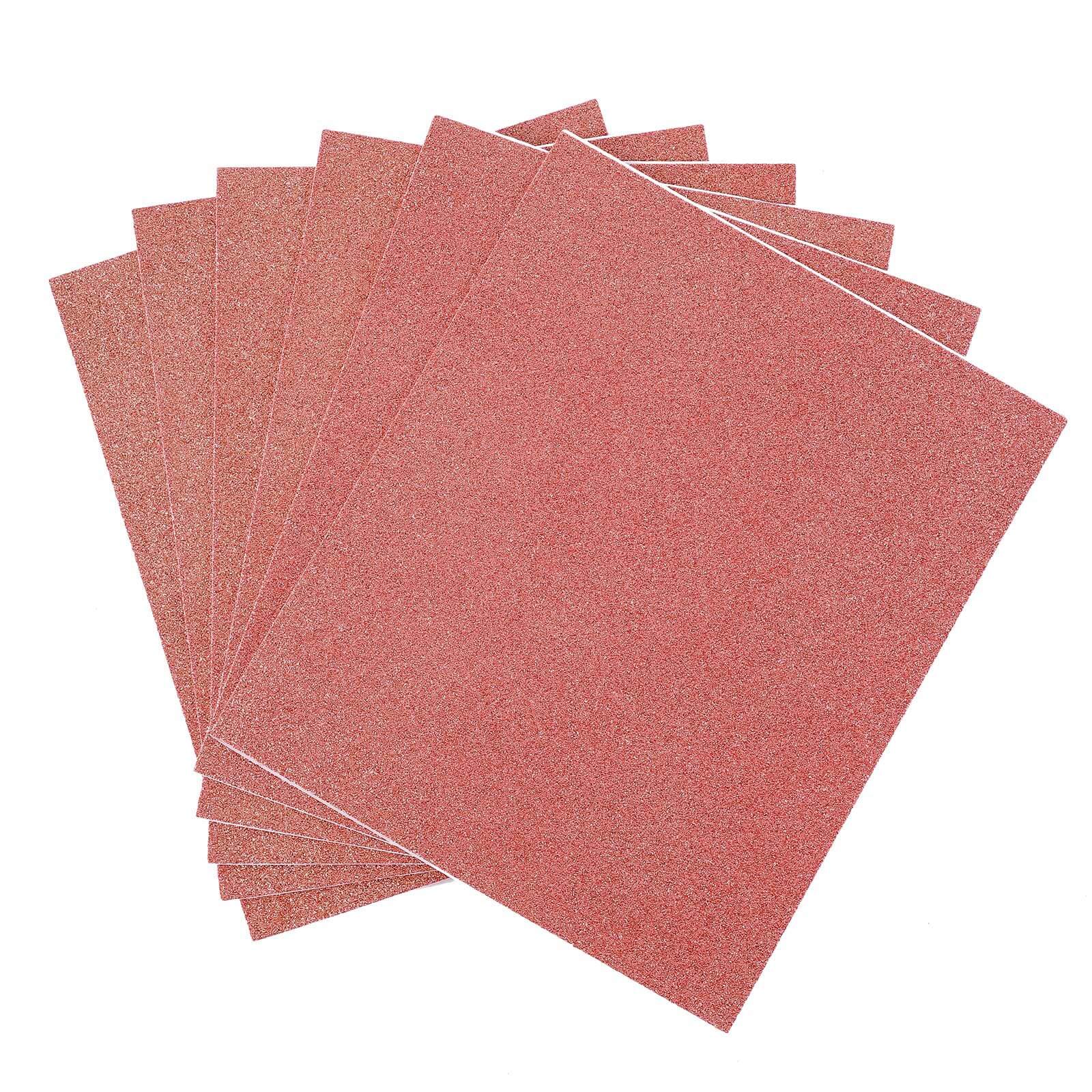 10 Pack 12"x10" Self-Adhesive Glitter DIY Craft Foam Sheets Rose Gold