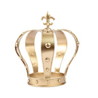 Metal Royal Crown Cake Topper 8" Gold Fleur-De-Lis Top - Refined Cake Centerpiece Decoration for Upscale & Royal-Themed Events