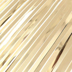 Metallic Foil Fringe Table Skirt Champagne with Self Adhesive Backing - Durable Tinsel Skirt for Parties 30"x9ft