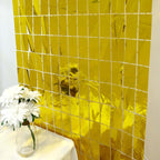 Shiny Gold Metallic Foil Rectangle Curtain Party Backdrop Door Window Curtain - 3ftx6.5ft - Bell Racket Store