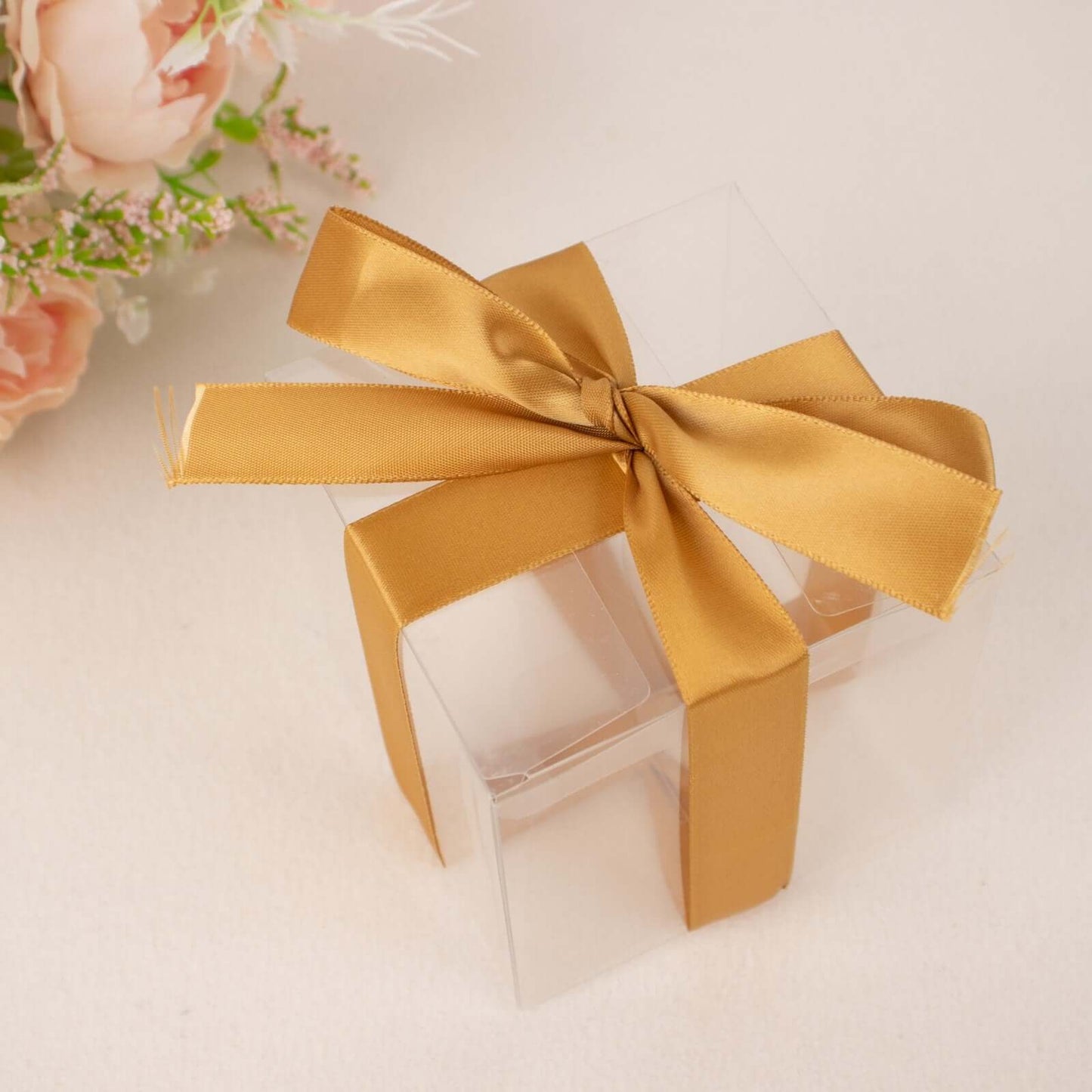 100 Yards 7/8" Gold Single Face Decorative Satin Ribbon