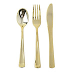 25-Pack Plastic Spoons Metallic Gold Classic Heavy Duty - Premium Disposable Cutlery 7"