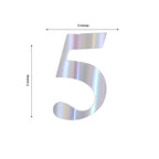 4-Pack Stickers Banner Custom 0-9 Number "5" Design Iridescent - Milestone Age and Date Stick-On Numbers 5"