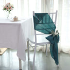 5 Pack Satin Chair Sashes Peacock Teal - Durable Chair Bows with Shiny Finish 6"x106"