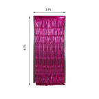 8ft Fuchsia Metallic Tinsel Foil Fringe Doorway Curtain Party Backdrop