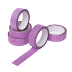 5 Pack 0.5"x5 Yards Purple Washi DIY Craft Glitter Tape