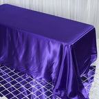 Satin Rectangular 90"x132" Tablecloth Purple - Seamless Table Cover