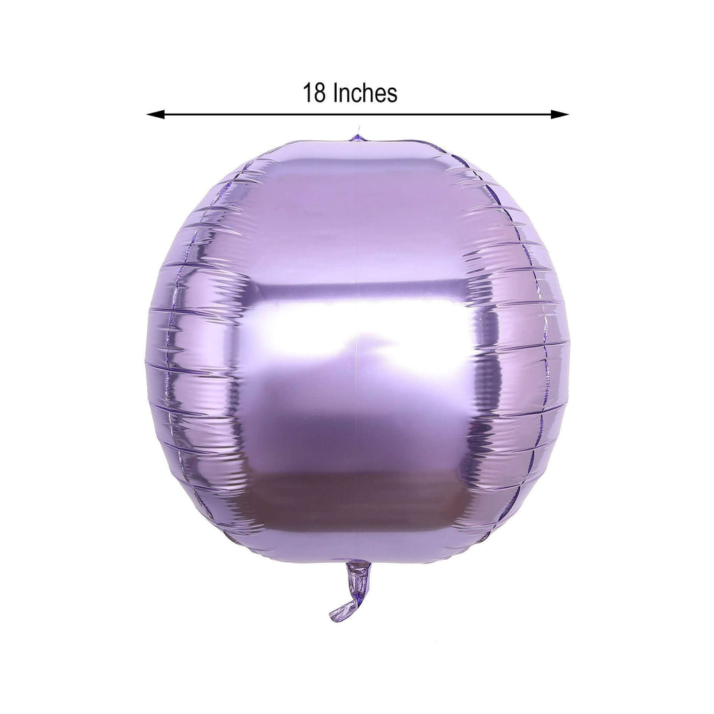 2 Pack 18" 4D Lavender Lilac Sphere Mylar Foil Helium or Air Balloons