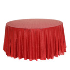 Sequin 132" Round Tablecloth Red - Seamless Dazzling Table Cover