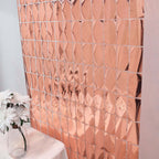 Shiny Rose Gold Metallic Foil Rectangle Curtain Party Backdrop Door Window Curtain - 3ftx6.5ft - Bell Racket Store