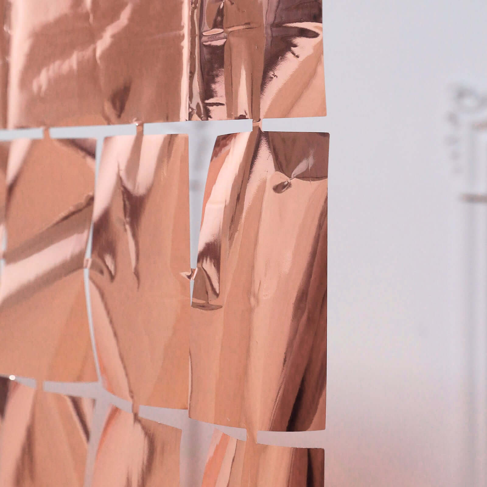 Shiny Rose Gold Metallic Foil Rectangle Curtain Party Backdrop Door Window Curtain - 3ftx6.5ft - Bell Racket Store