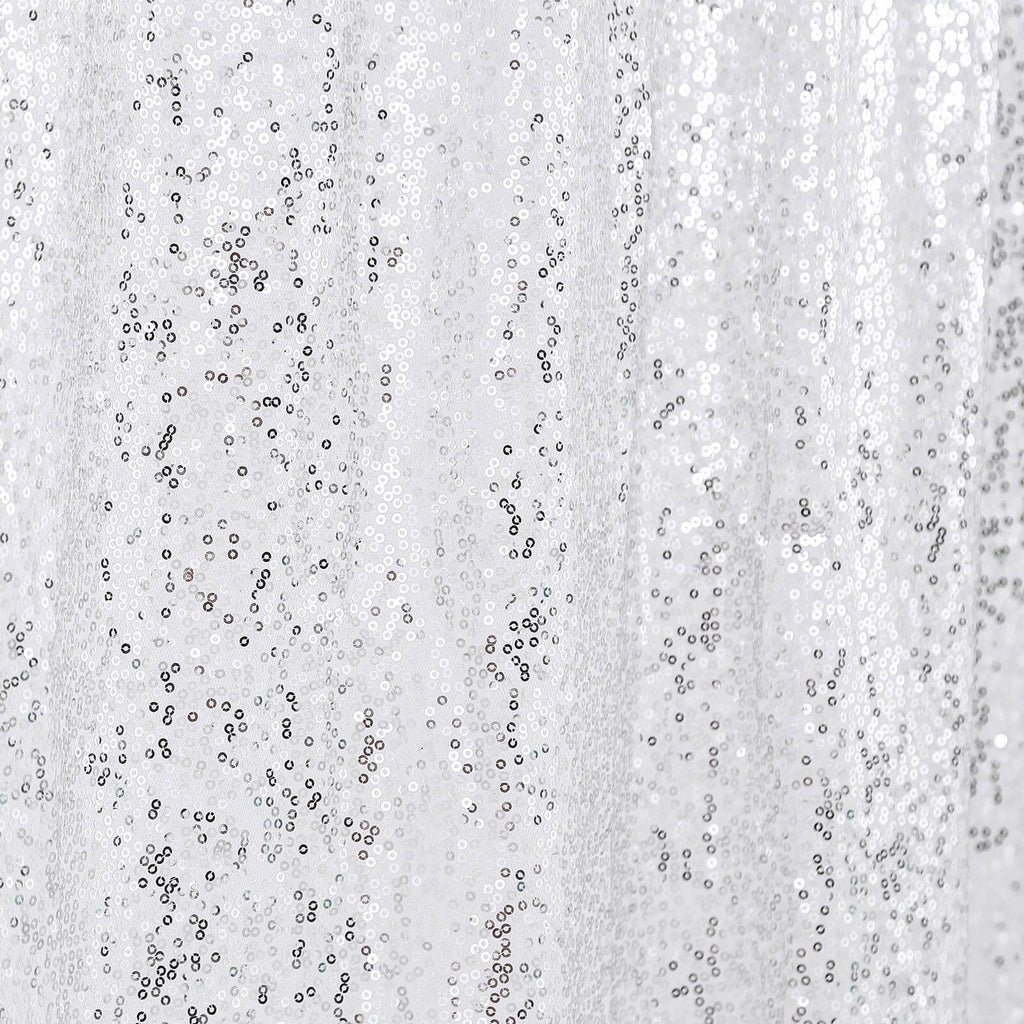 8ftx8ft Silver Sequin Event Curtain Drapes, Backdrop Event Panel