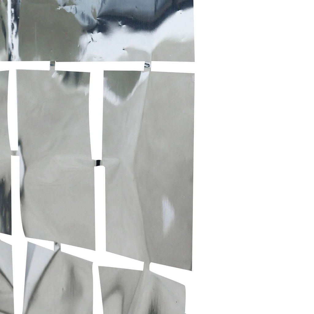 Shiny Silver Metallic Foil Rectangle Curtain Party Backdrop Door Window Curtain - 3ftx6.5ft - Bell Racket Store