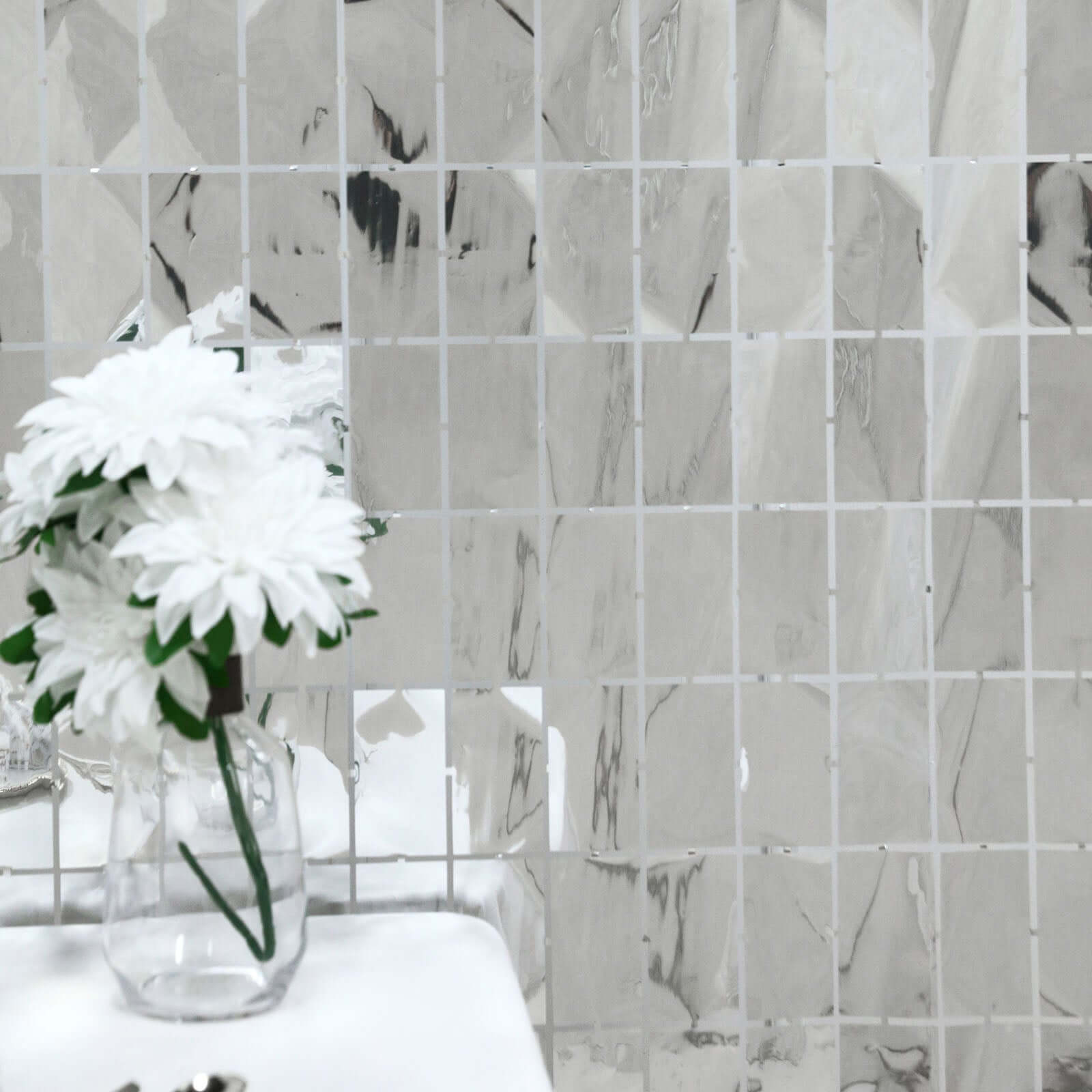 Shiny Silver Metallic Foil Rectangle Curtain Party Backdrop Door Window Curtain - 3ftx6.5ft - Bell Racket Store