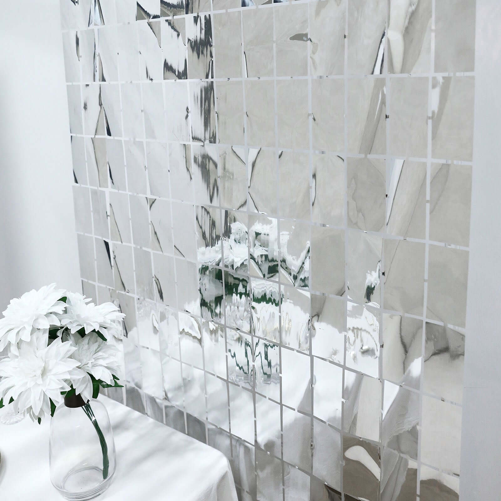 Shiny Silver Metallic Foil Rectangle Curtain Party Backdrop Door Window Curtain - 3ftx6.5ft - Bell Racket Store