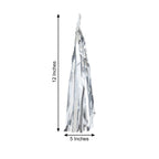 7.5ft Long Metallic Silver Foil Tassels Fringe Garland, Tinsel Streamer Party Backdrop Decorations
