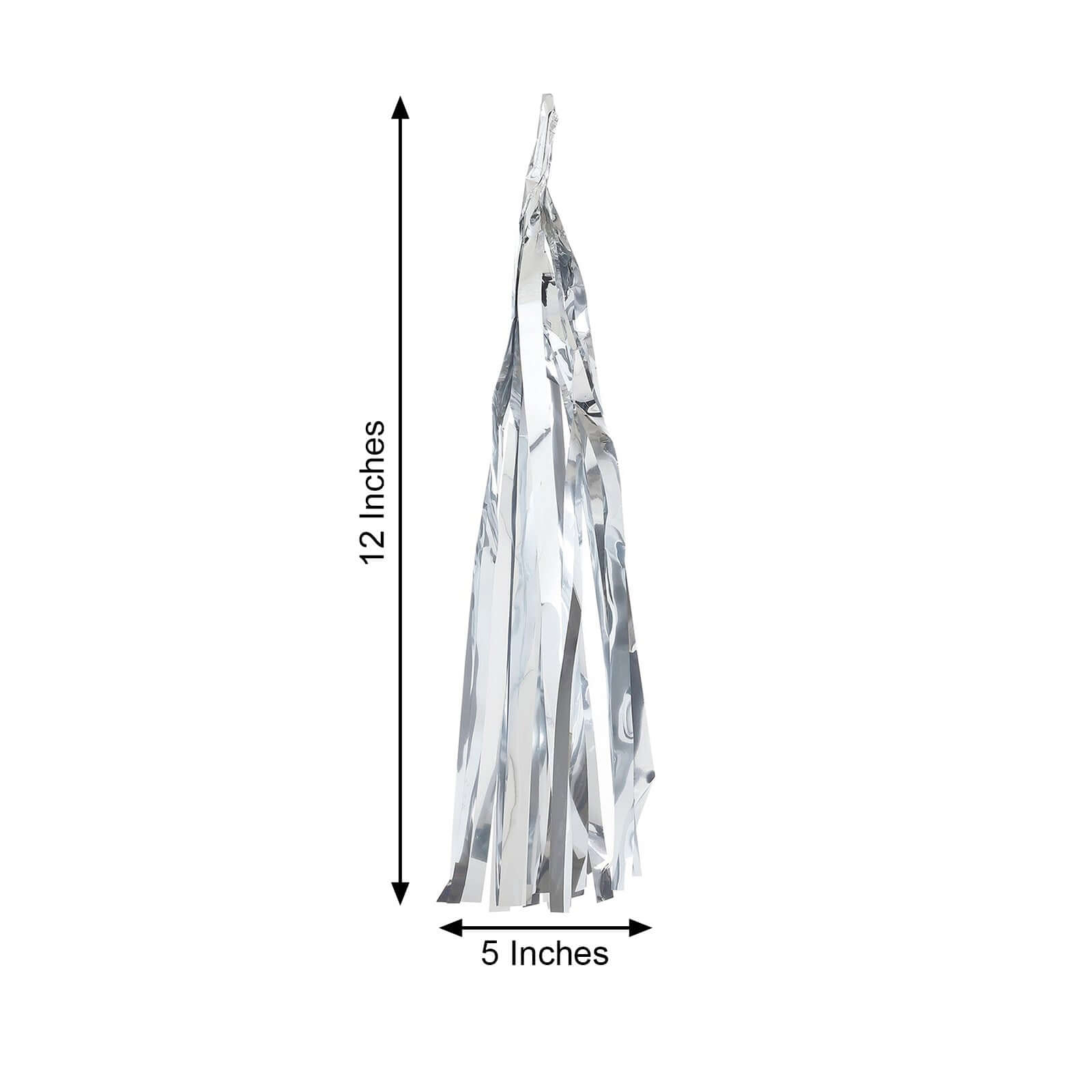 7.5ft Long Metallic Silver Foil Tassels Fringe Garland, Tinsel Streamer Party Backdrop Decorations