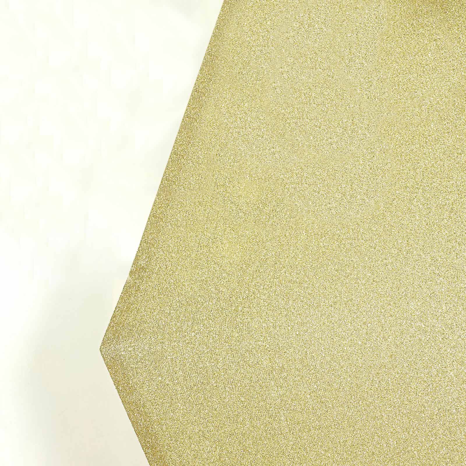 8ftx7ft Champagne Metallic Shimmer Tinsel Spandex Hexagon Wedding Arbor Cover, 2-Sided Backdrop