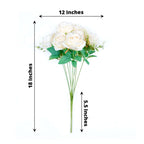 2 Bushes 18" Real Touch Cream Artificial Rose Flower Bouquet, Silk Long Stem Flower Arrangements