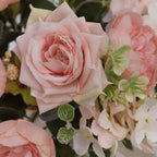 2 Pack Artificial Rose & Peony Floral Arrangements â€“ 12" Blush Silk Bouquets for Weddings & Home DÃ©cor