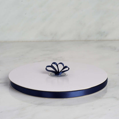 100 Yards 3/8" Navy Blue Single Face Decorative Satin Ribbon