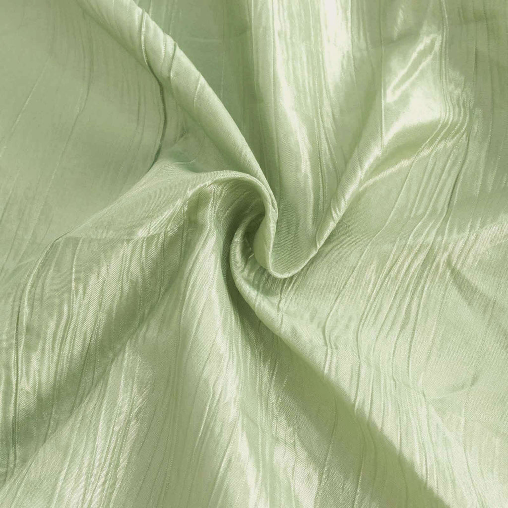 5 Pack Taffeta 20"x20" Napkins Sage Green - Accordion Crinkle Dinner Napkins
