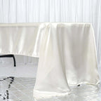 Satin Rectangular 60"x126" Tablecloth Ivory - Smooth and Lustrous Table Cover