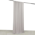 Silver 4 - Way Stretch Spandex Event Curtain Drapes, Wrinkle Free Backdrop Event Panel with Rod Pockets - 5ftx10ft - Bell Racket Store