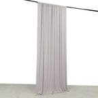 Silver 4 - Way Stretch Spandex Event Curtain Drapes, Wrinkle Free Backdrop Event Panel with Rod Pockets - 5ftx10ft - Bell Racket Store
