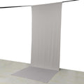 Silver 4 - Way Stretch Spandex Event Curtain Drapes, Wrinkle Free Backdrop Event Panel with Rod Pockets - 5ftx14ft - Bell Racket Store