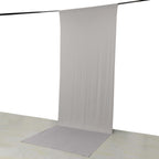 Silver 4 - Way Stretch Spandex Event Curtain Drapes, Wrinkle Free Backdrop Event Panel with Rod Pockets - 5ftx14ft - Bell Racket Store