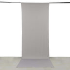 Silver 4 - Way Stretch Spandex Event Curtain Drapes, Wrinkle Free Backdrop Event Panel with Rod Pockets - 5ftx14ft - Bell Racket Store