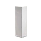 40" Floor Standing Silver Mirror Finish Acrylic Display Box, Pedestal Riser with Interchangeable Lid and Base