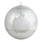 16" Large Silver Foam Disco Mirror Ball With Hanging Swivel Ring, Holiday Party Decor