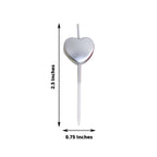 10-Pack Heart Shaped Cupcake Candles Love and Valentine Dessert Toppers - Red, Silver, and Gold