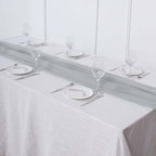 Chiffon 6ft Table Runner Silver - Flowy & Lightweight Table Decor