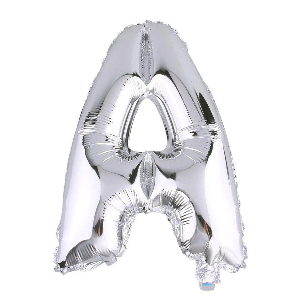 35inch Metallic Silver Mylar Foil Helium/Air Number and Letter Balloons#whtbkgd