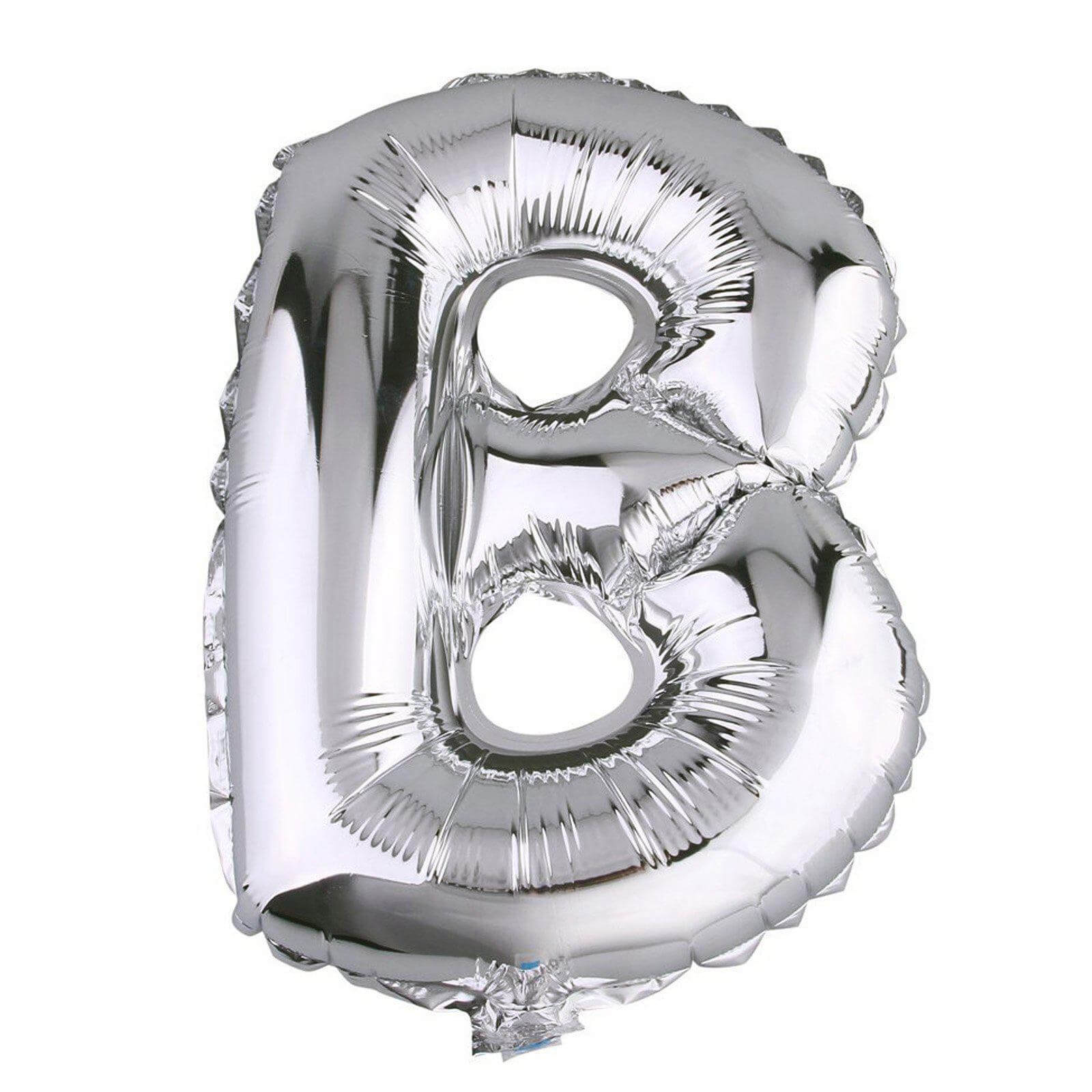 35inch Metallic Silver Mylar Foil Helium/Air Number and Letter Balloons