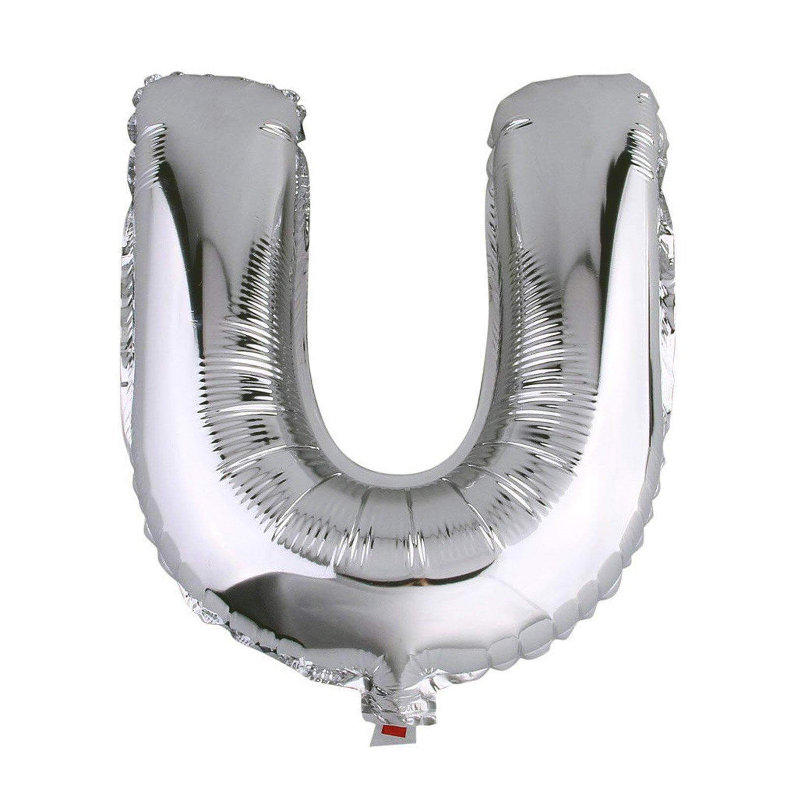 35inch Metallic Silver Mylar Foil Helium/Air Number and Letter Balloons