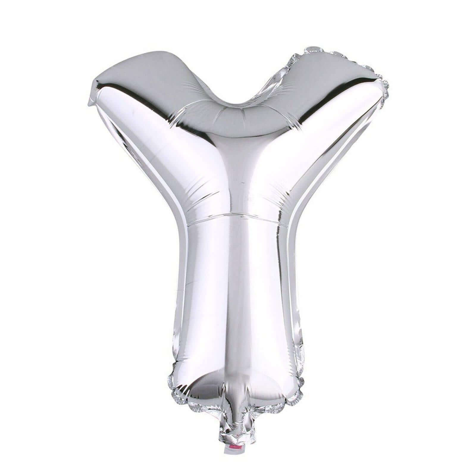 35inch Metallic Silver Mylar Foil Helium/Air Number and Letter Balloons