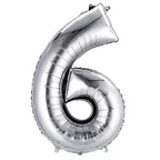 35inch Metallic Silver Mylar Foil Helium/Air Number and Letter Balloons