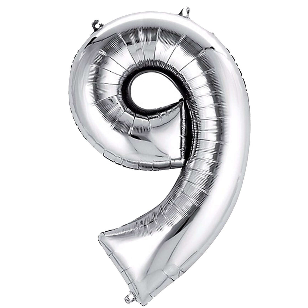 35inch Metallic Silver Mylar Foil Helium/Air Number and Letter Balloons
